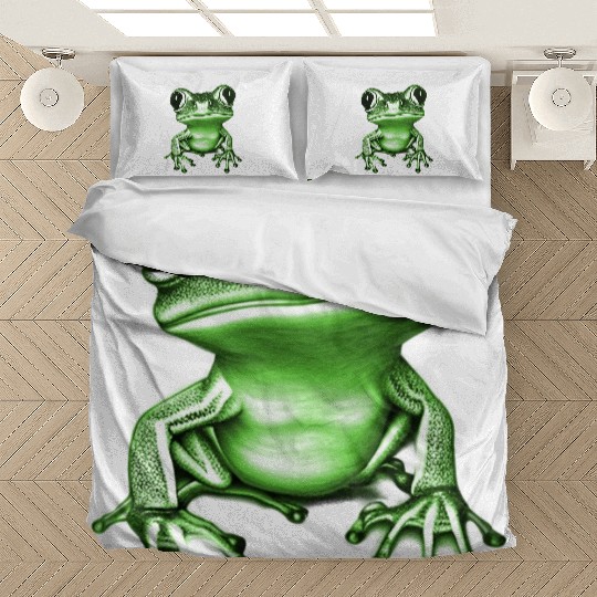 cute tree frog green Bedding Sets