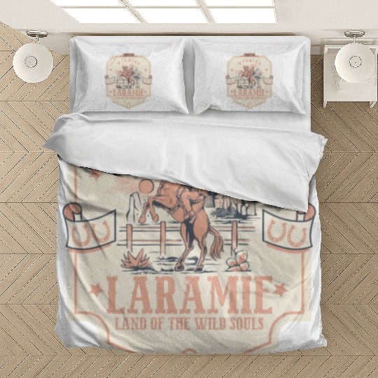 laramie wyoming wild west town Bedding Sets