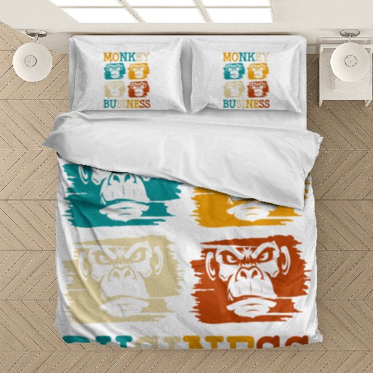 Banana Chimpanzee Colorful Hairy Bedding Sets
