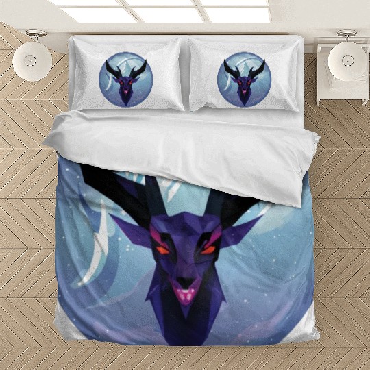 Gothic Deer Goat Red Eyes Bedding Sets
