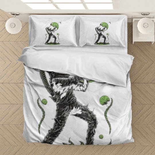 Alien Playing Golf Golfer UFO Extraterrestrial Bedding Sets