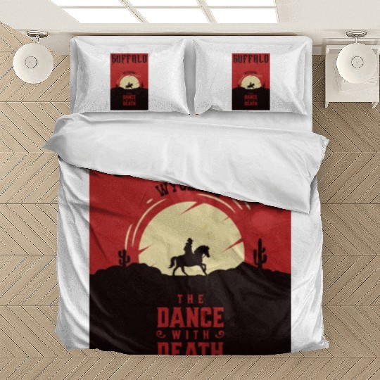 Buffalo Wyoming wild west town Bedding Sets