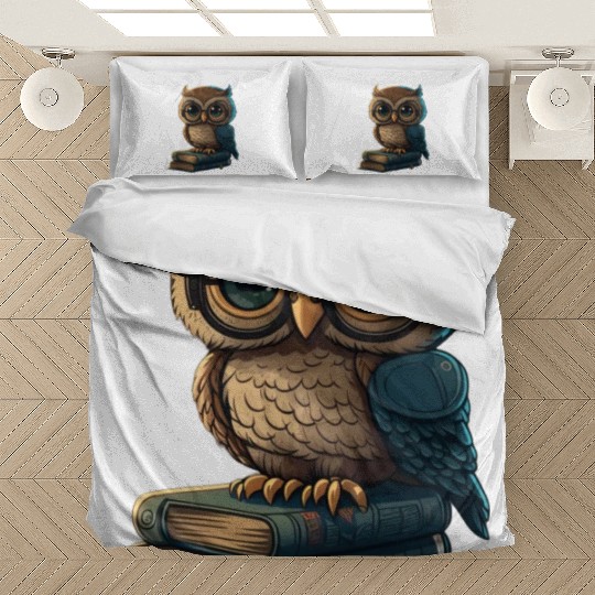 Reading Owl And Books Bedding Sets