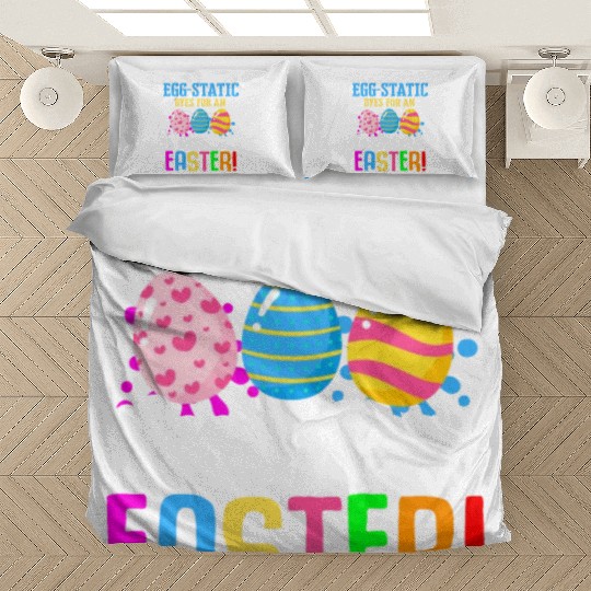 Easter Colorful Egg Dye Rabbit Egg Hunt Bedding Sets