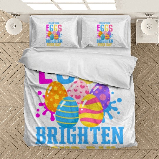 Easter Colorful Egg Dye Rabbit Egg Hunt Bedding Sets