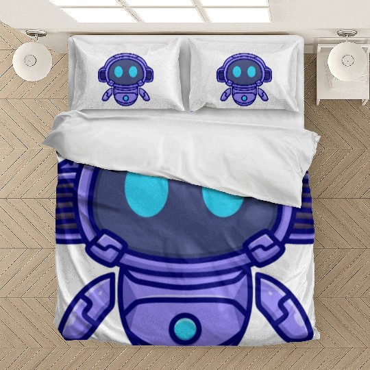 Cute robot cartoon icon illustration gifts Bedding Sets