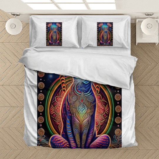 stylized art cat Magic meditating pose-cat lover Bedding Sets