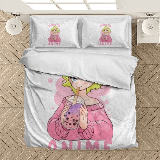 I Want Bubble Tea And Anime Funny Boba Tapioca Pea Bedding Sets
