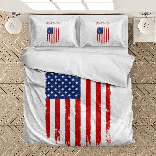 Stand For The Flag Veteran USA Flag Memorial Day Bedding Sets