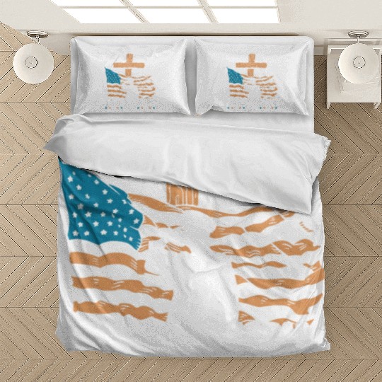 Patriotic Veteran USA Flag American Memorial Day Bedding Sets