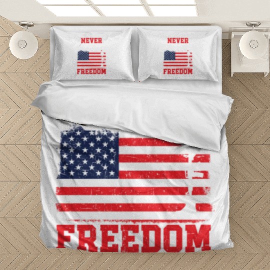 Never Forget Freedom Is Not Free USA Memorial Day Bedding Sets