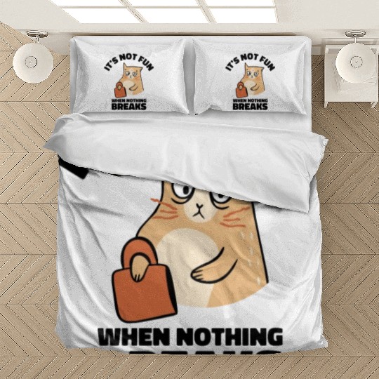 Mean Cat Drawing Line Art Cat Owner Pet Cat Bedding Sets