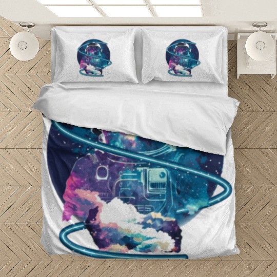 Galaxy Astronaut Full Moon Astronomy Space Science Bedding Sets