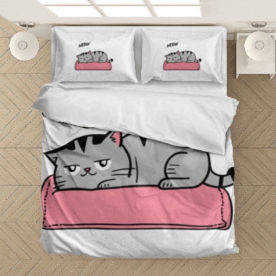 Funny Lazy Bored Cat | For Cat Mom Cat lovers Bedding Sets