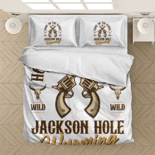 Jackson Hole Wyoming wild west town Bedding Sets