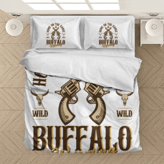 Buffalo Wyoming wild west town Bedding Sets