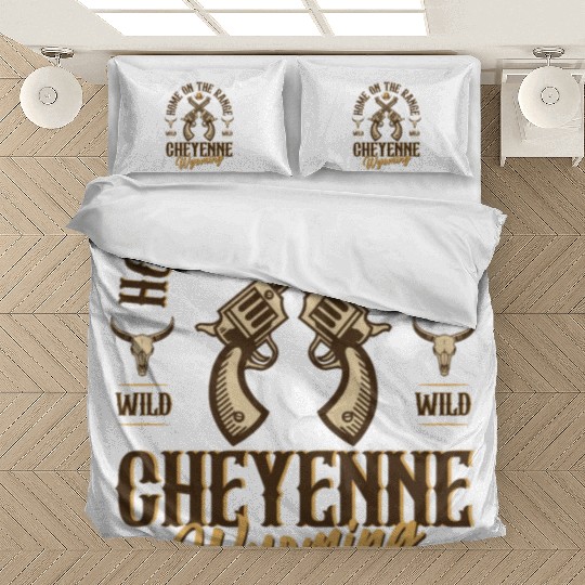 Cheyenne Wyoming wild west town Bedding Sets