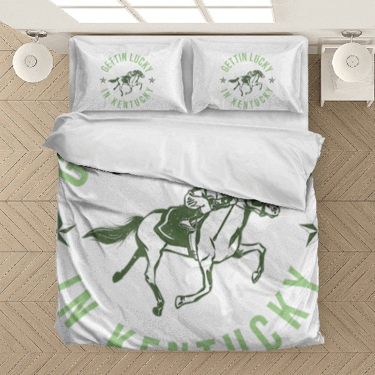 Funny Derby Vintage Getting Lucky In Kentucky Hor Bedding Sets