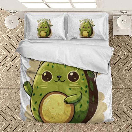 Cute Japanese Avogato Kawaii Anime Avocado Cat Bedding Sets