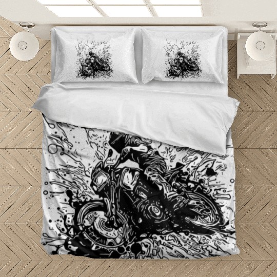 Racing Motorcycle Splash Style Bedding Sets