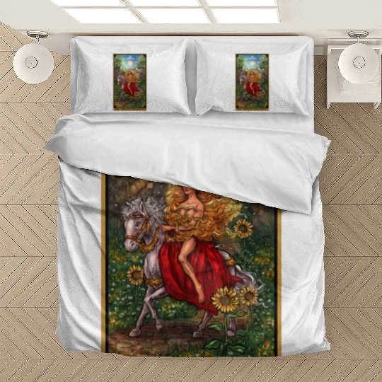 The Goddess Rhiannon in The Sun Tarot Card Bedding Sets