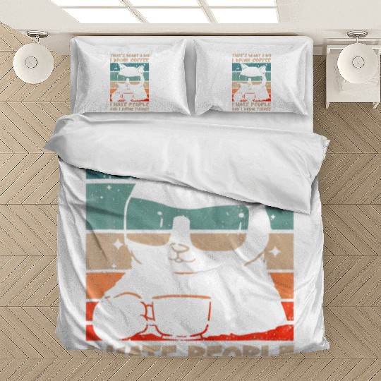 I Drink Coffee I Hate People And I Know Cat Bedding Sets