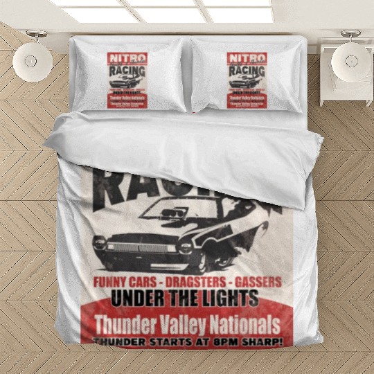 Vintage Hot Rod Classic Funny Drag Racing Poster Bedding Sets