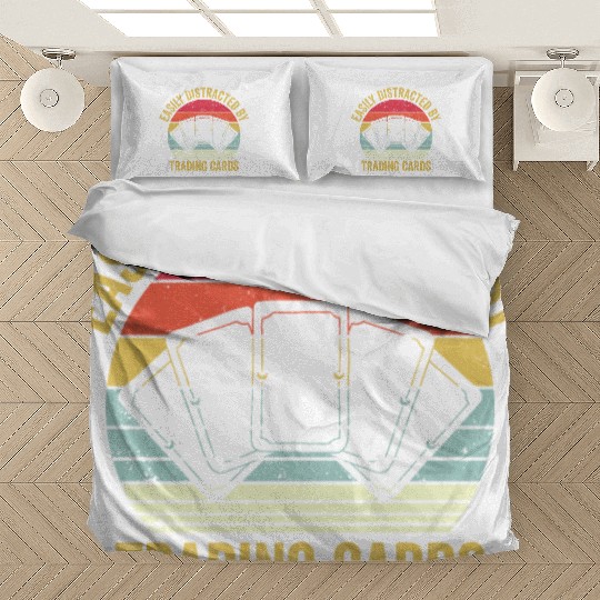 Easily Distracted By Trading Cards Game TCG Retro Bedding Sets