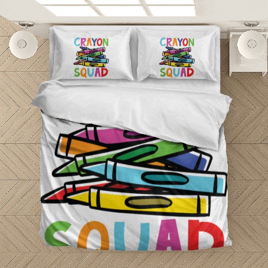 Crayon Squad Student Back To School Bedding Sets