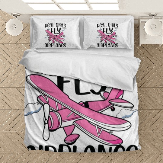 Real Girls Fly Airplanes Bedding Sets
