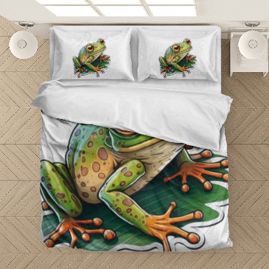 Cartoon Green Frog Bedding Sets