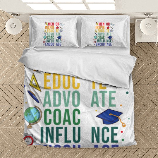 Mentor Inspire Educate Inspired Teacher Life Back Bedding Sets