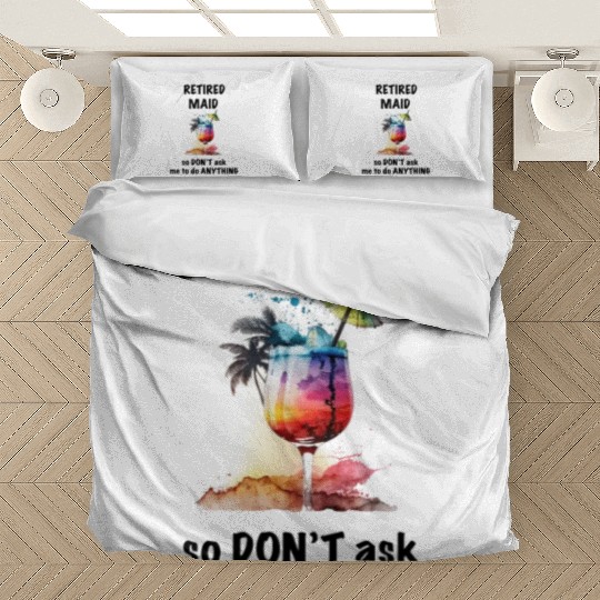 Retired Maid Vacation Tropical Cocktail Umbrella Bedding Sets