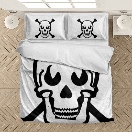 Skull and crossbones design Black Bedding Sets