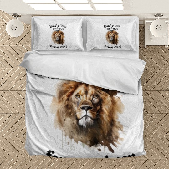 lonely lion quote Bedding Sets