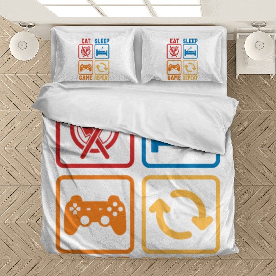 Eat Sleep Game Repeat Bedding Sets
