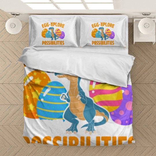 Easter T-rex Dinosaur Rabbit Easter Bunny Holiday Bedding Sets