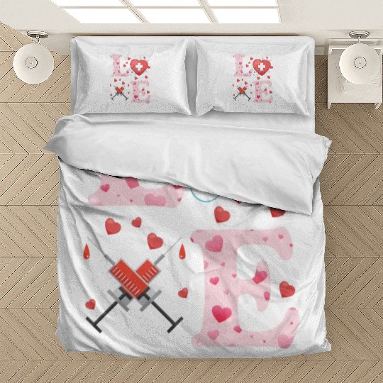 Cute PICU Nurse Valentines Day Design Bedding Sets