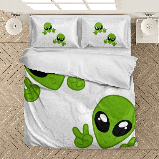 cute aliens chibi Bedding Sets