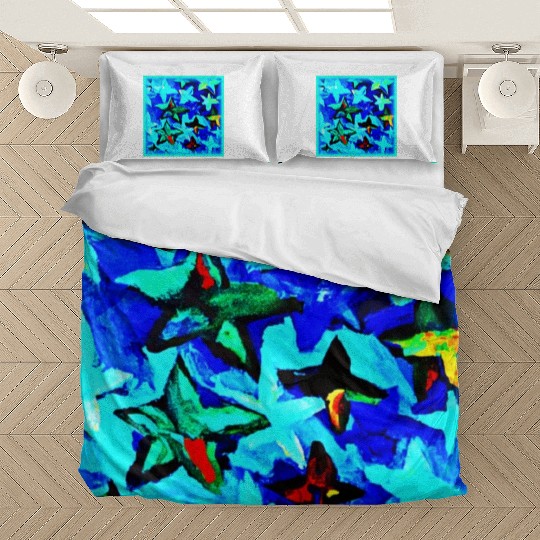 Blue Starry Night Sky Painting. Buy Now Bedding Sets