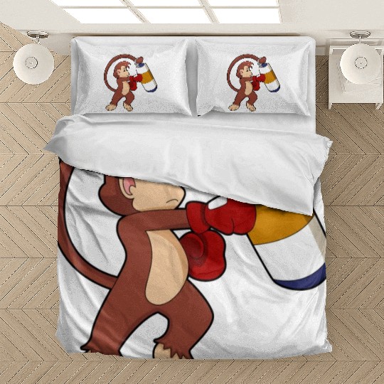 Monkey At Boxing With Punching Bag Bedding Sets
