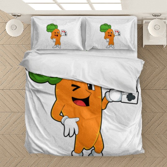 Carrot At Poker With Poker Cards Bedding Sets