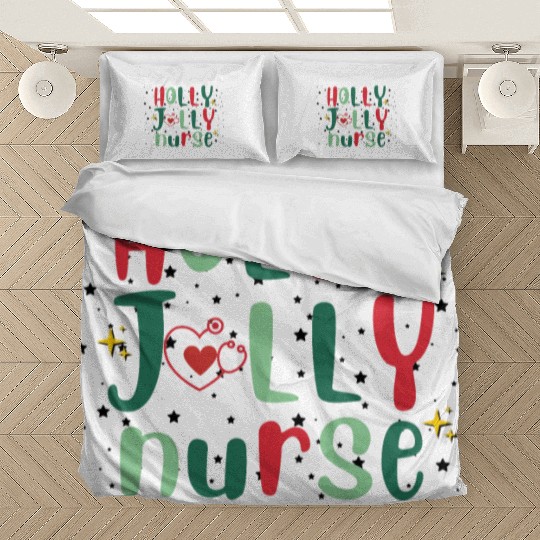 HOLLY JOLLY NURSE 3 Bedding Sets