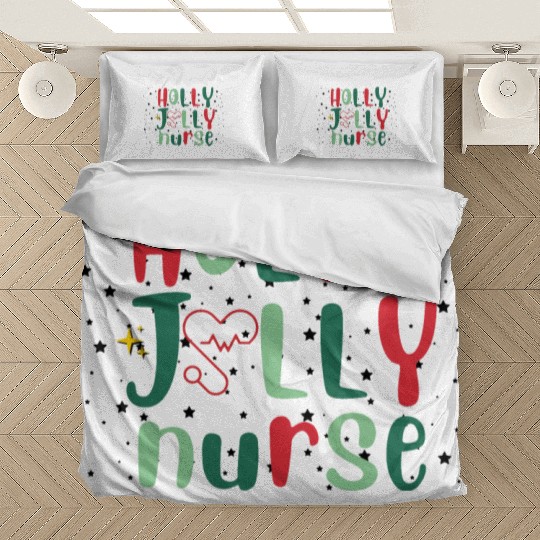 HOLLY JOLLY NURSE Bedding Sets