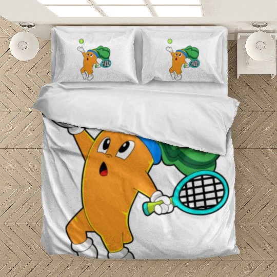 Carrot At Tennis With Tennis Racket Bedding Sets