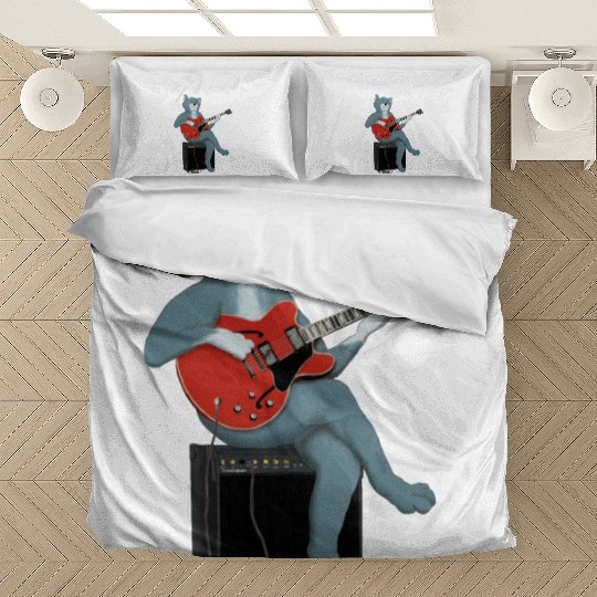I WOULD RATHER BE PLAYING GUITAR - CAT Bedding Sets
