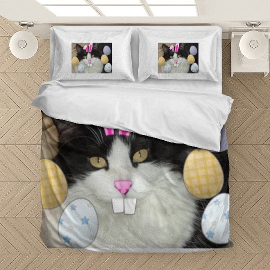 Easter Bunny Cat Face Decor Bedding Sets
