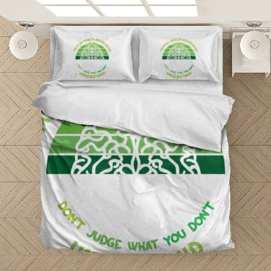 May Green Mental Health Awareness Month Brain Bedding Sets