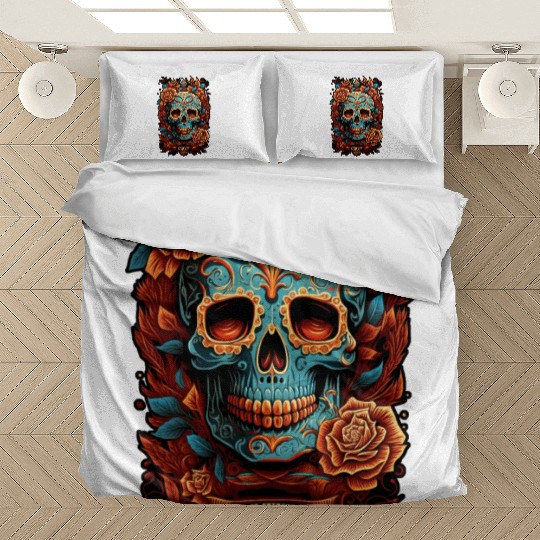 Skull Dia de los Muertos Halloween Tattoo Bedding Sets