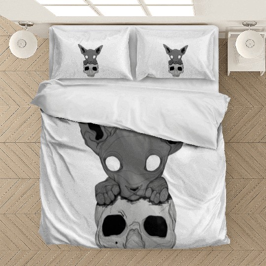 Death Cat Skull Bedding Sets